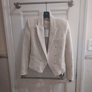 L'AGENCE Cream Double-Breasted Blazer